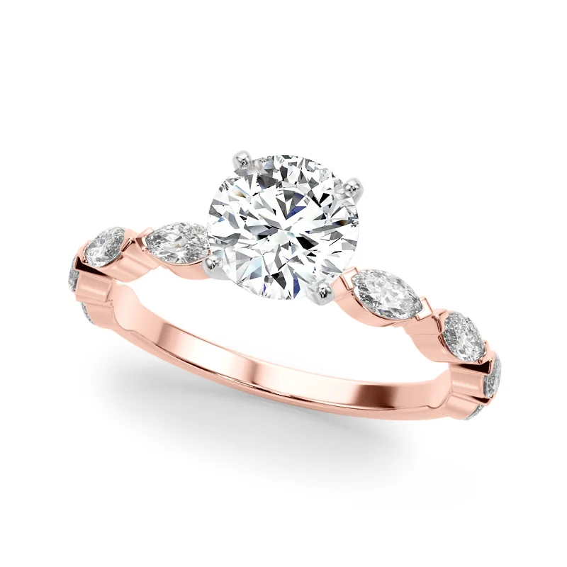 Ladies engagement rings with colored diamonds-Auriya 14k Rose Gold Lab Grown Round Diamond Engagement Ring 0.50 to 5.00 ct. tw. (F-G VS)