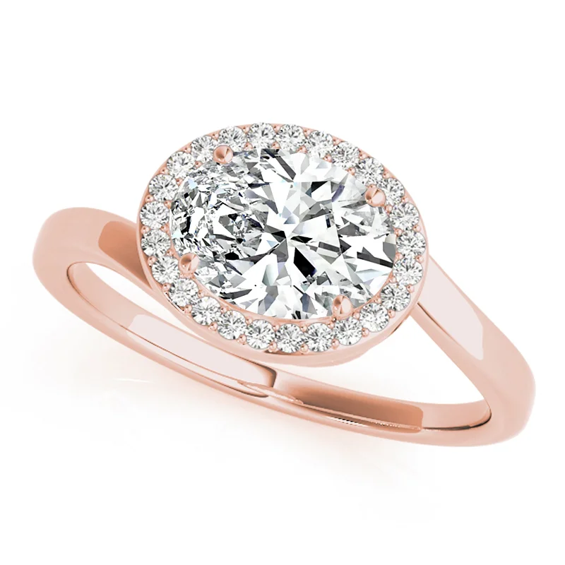 Ladies contemporary engagement rings-Auriya 14k Rose Gold Lab Grown Oval Diamond Halo Engagement Ring 0.50 to 5.00 ct. tw. (F-G VS)