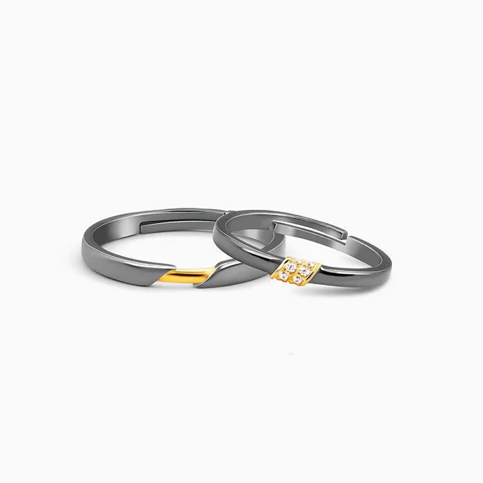 Ladies promise rings-Dual Tone Forever+1 Couple Band