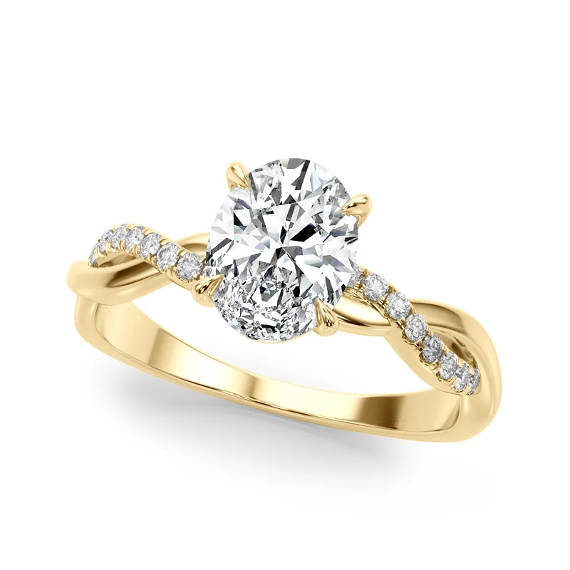 Ladies stackable engagement rings-Auriya 14k Yellow Gold Lab Grown Oval Diamond Engagement Ring 0.50 to 5.00 ct. tw. (F-G VS)