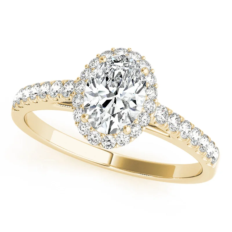 Ladies antique engagement rings-Auriya 14k Yellow Gold Lab Grown Oval Diamond Halo Engagement Ring 0.50 to 5.00 ct. tw. (F-G VS)