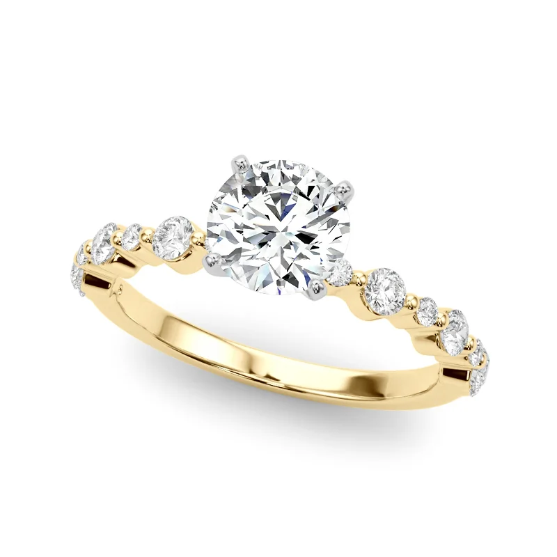 Ladies elegant diamond engagement rings-Auriya 14k Yellow Gold Lab Grown Round Diamond Engagement Ring 0.50 to 5.00 ct. tw. (F-G VS)