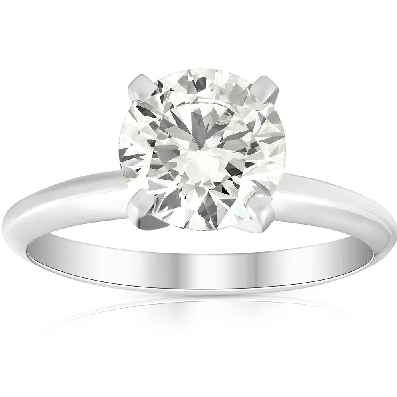 Ladies ruby engagement rings with diamonds-1 3/4Ct Solitaire Diamond Platinum Engagement Ring Lab Grown