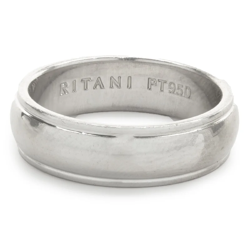 Ladies fashion statement rings-Ritani Platinum 6MM Band