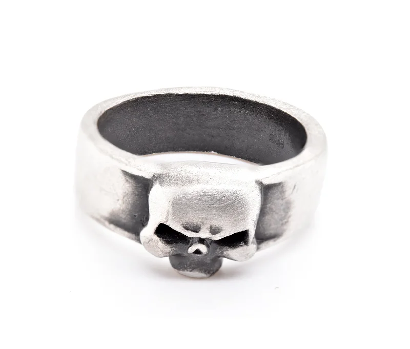 Ladies adjustable rings-Men's Sterling Silver Skull Ring