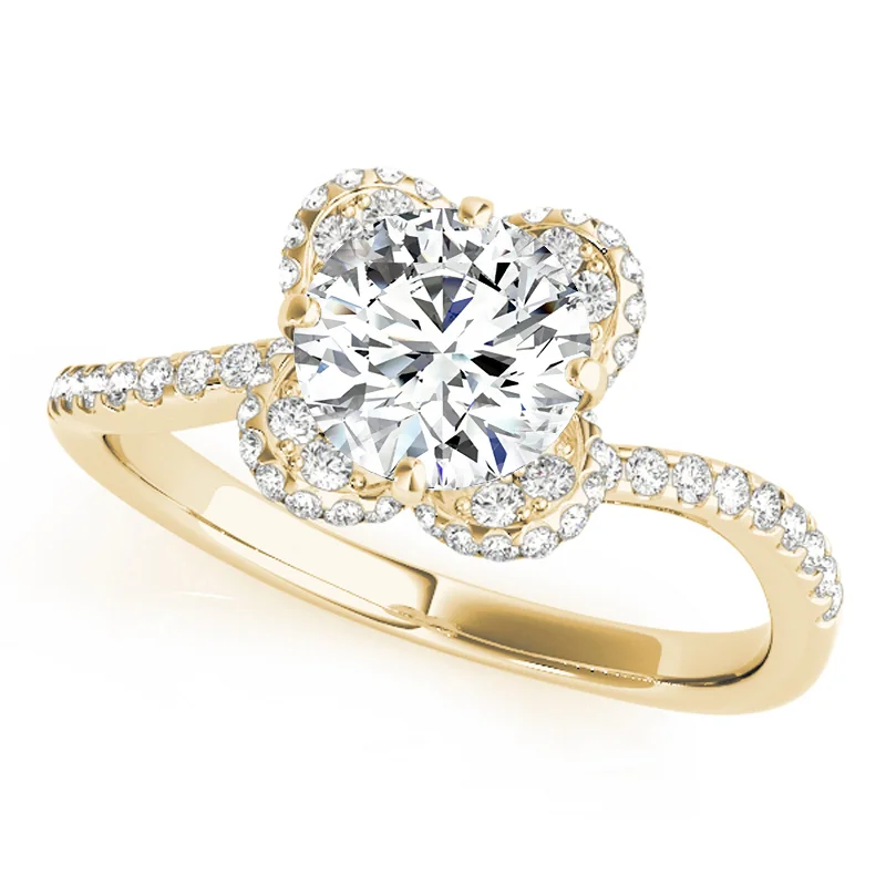 Ladies split shank engagement rings-Auriya 14k Yellow Gold Lab Grown Round Diamond Halo Engagement Ring 0.50 to 5.00 ct. tw. (F-G VS)