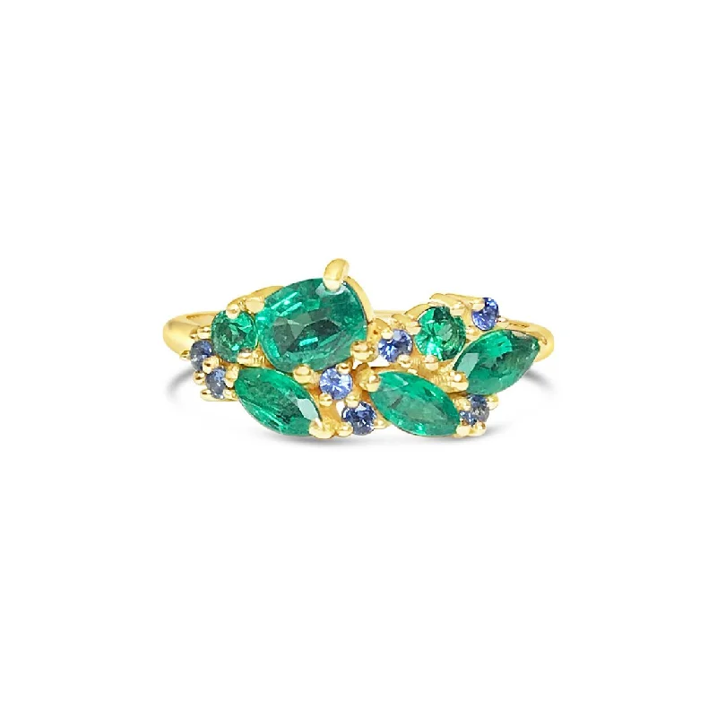 Ladies emerald rings-TOSCANA || emerald and sapphire ring