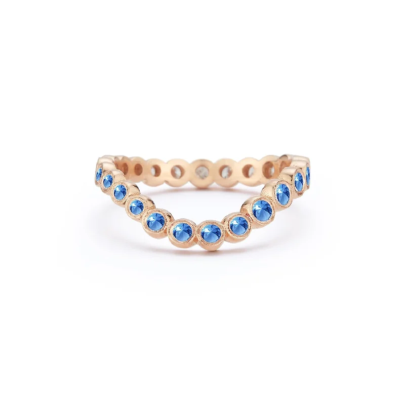 Ladies rings with diamonds and sapphires-Bubble Wave Sapphire Ring