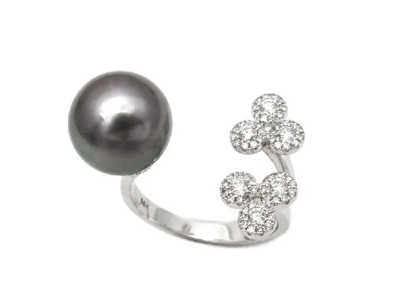 Ladies rings with colorful stones-pearl ring