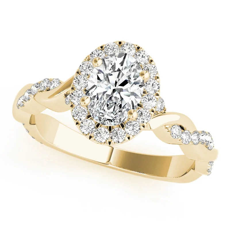 Ladies heart-shaped diamond engagement rings-Auriya 14k Yellow Gold Lab Grown Oval Diamond Halo Engagement Ring 0.50 to 5.00 ct. tw. (F-G VS)