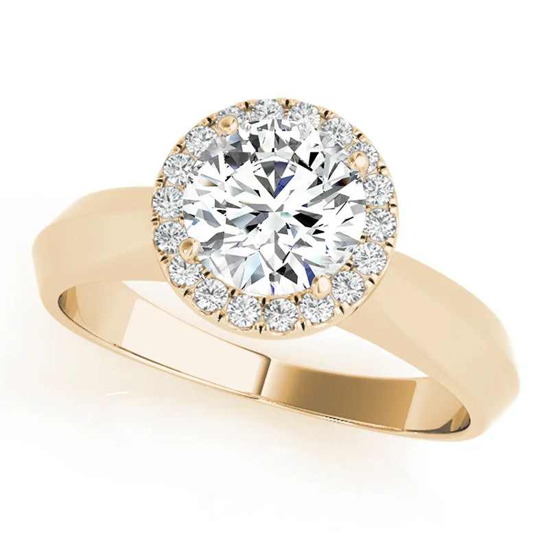 Ladies designer engagement rings-Auriya 14k Yellow Gold Lab Grown Round Diamond Halo Engagement Ring 0.50 to 5.00 ct. tw. (F-G VS)