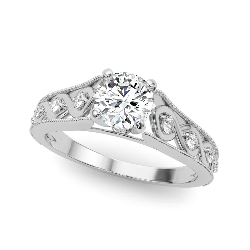 Ladies princess-cut solitaire engagement rings-Auriya 14k White Gold Lab Grown Round Diamond Engagement Ring 0.50 to 5.00 ct. tw. (F-G VS)