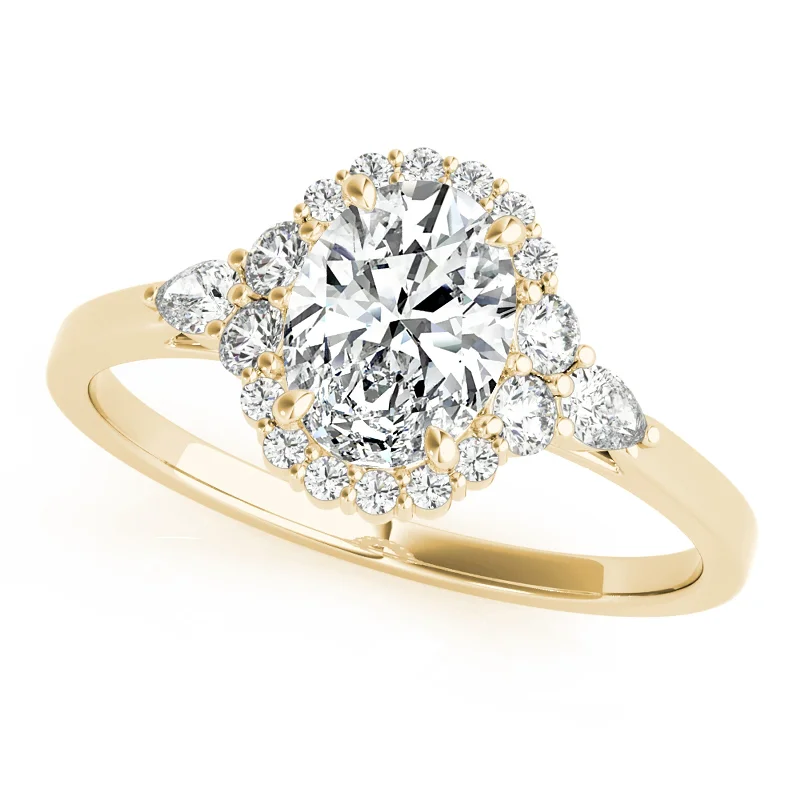 Ladies fancy-cut engagement rings-Auriya 14k Yellow Gold Lab Grown Oval Diamond Halo Engagement Ring 0.50 to 5.00 ct. tw. (F-G VS)