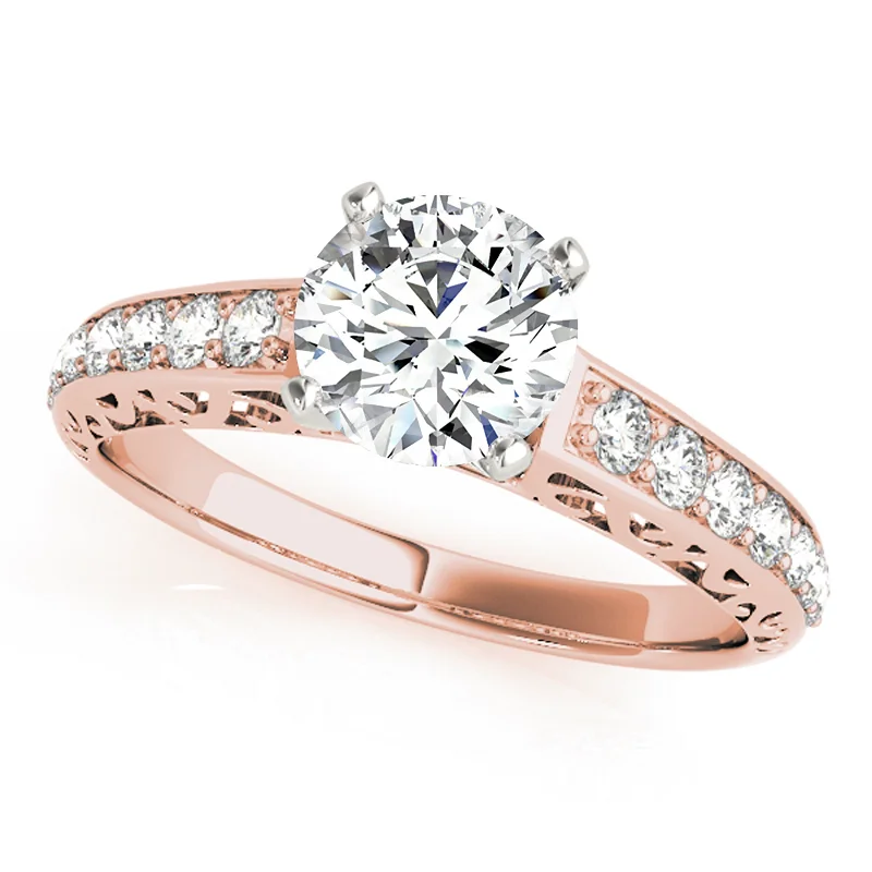 Ladies oval engagement rings-Auriya 14k Rose Gold Lab Grown Round Diamond Engagement Ring 0.50 to 5.00 ct. tw. (F-G VS)