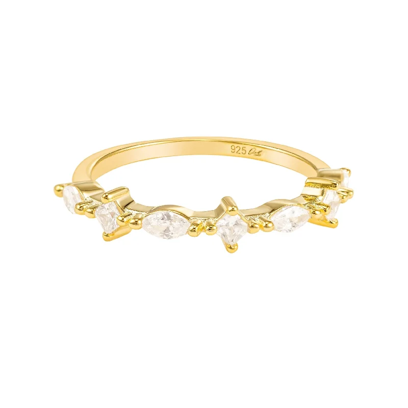 Ladies bands with diamonds-Delia 14k Gold Vermeil Ring