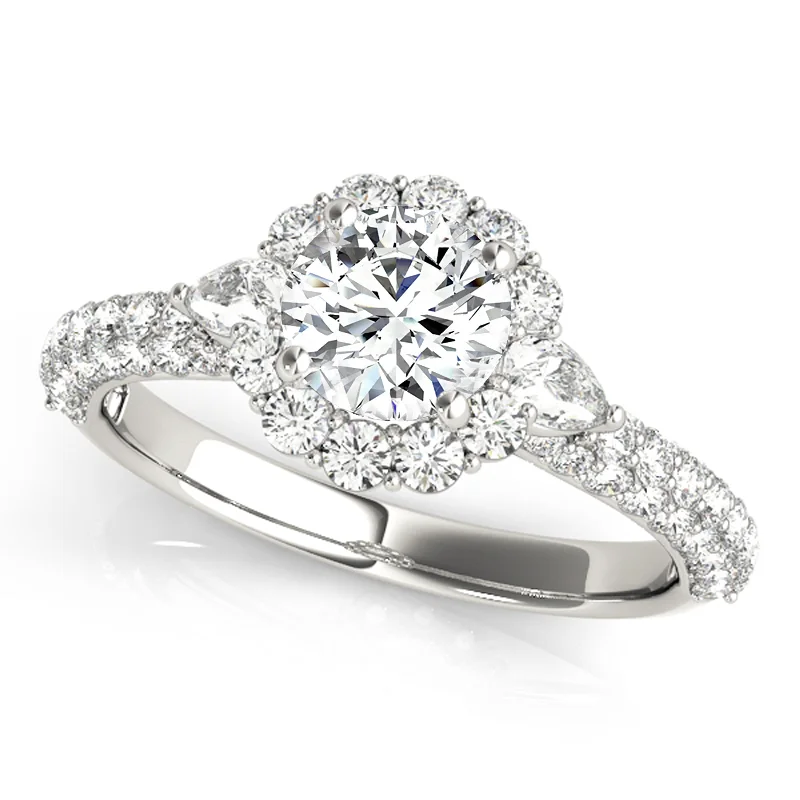 Ladies unique engagement rings-Auriya 14k White Gold Lab Grown Round Diamond Halo Engagement Ring 0.50 to 5.00 ct. tw. (F-G VS)