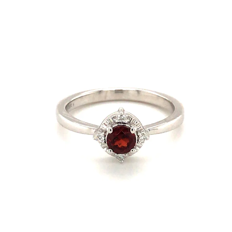 Ladies statement rings-Sterling Silver Mozambique Garnet Ring