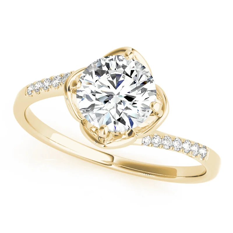 Ladies white gold engagement rings-Auriya 14k Yellow Gold Lab Grown Round Diamond Engagement Ring 0.50 to 5.00 ct. tw. (F-G VS)