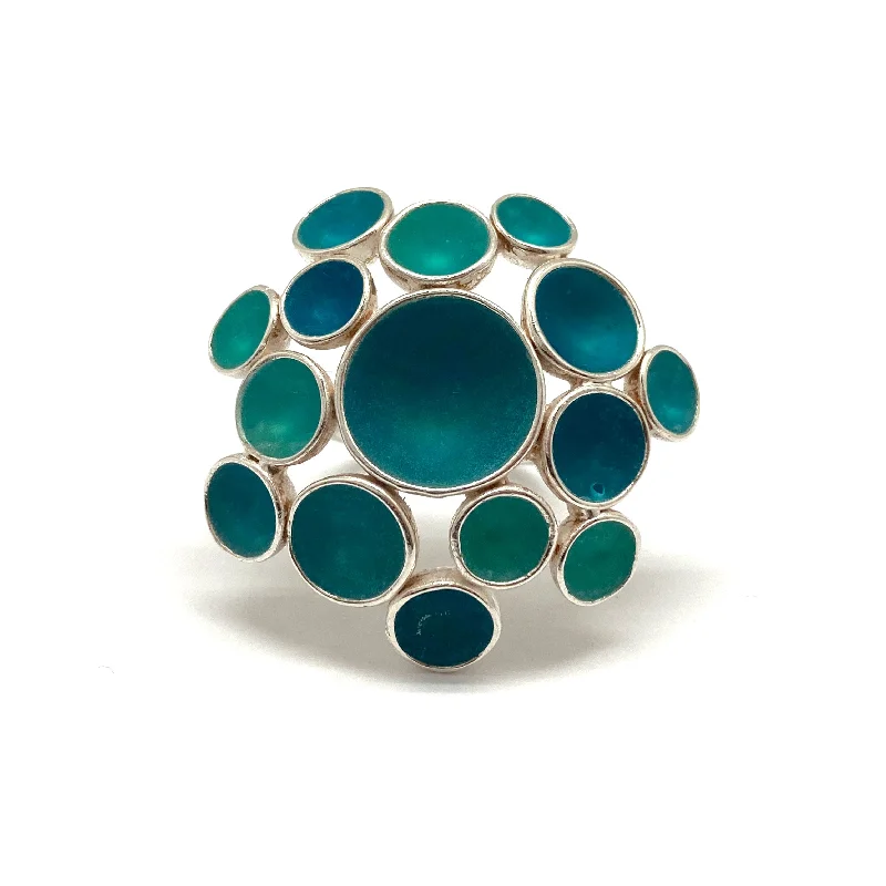 Ladies geometric rings-Blue Burst Ring