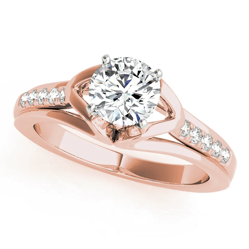 Ladies pear-shaped engagement rings-Auriya 14k Rose Gold Lab Grown Round Diamond Engagement Ring 0.50 to 5.00 ct. tw. (F-G VS)