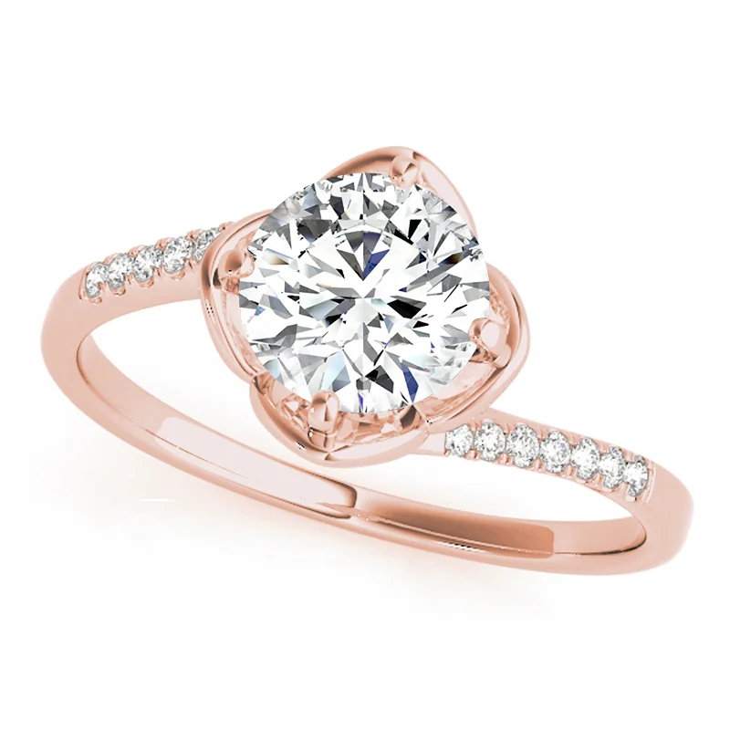 Ladies halo engagement rings-Auriya 14k Rose Gold Lab Grown Round Diamond Engagement Ring 0.50 to 5.00 ct. tw. (F-G VS)