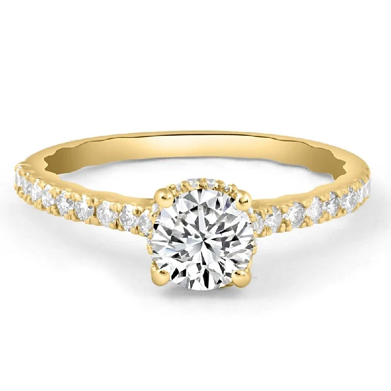 Ladies modern engagement rings-1 1/4Ct Diamond Engagement Ring in 10k White or Yellow Gold