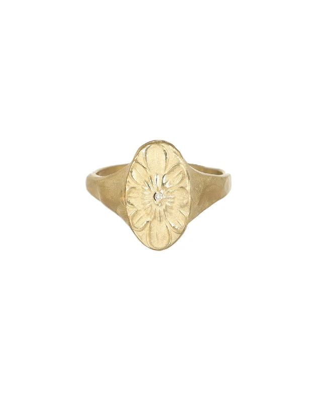 Ladies gold-plated rings-Goodness Signet Ring